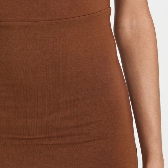 Good American 90’s Tank Dress Midi Brown L Square Neck - Picture 2 of 12